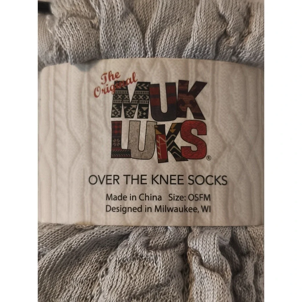 Women's Muk Luks Over the Knee Socks ONE SIZE‎ gray crinkle